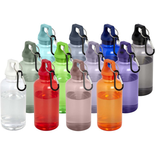 PF Concept 100778 - Oregon 400 ml RCS certified recycled plastic water bottle with carabiner