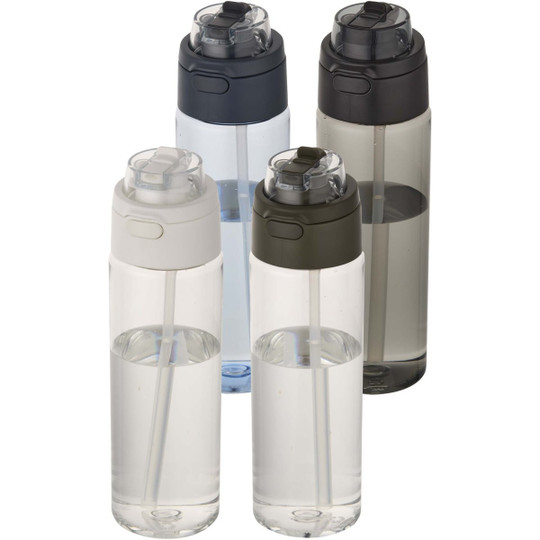 Theron 700 ml RCS recycled plastic water bottle with dual function lid and flip straw - EgotierPro 100950