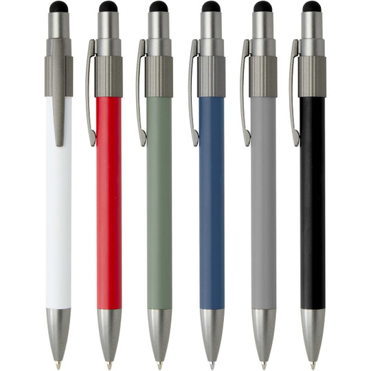Rill RCS recycled ballpoint pen with stylus and fidget spinner (blue ink) - EgotierPro 106447