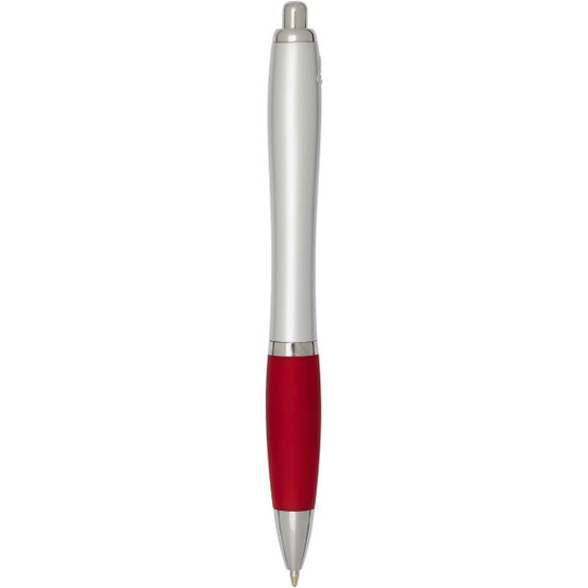Nash RCS recycled plastic ballpoint pen with silver barrel and coloured grip (black ink) - EgotierPro 106449