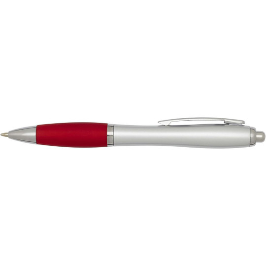 Nash RCS recycled plastic ballpoint pen with silver barrel and coloured grip (black ink) - EgotierPro 106449