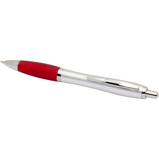 Nash RCS recycled plastic ballpoint pen with silver barrel and coloured grip (black ink) - EgotierPro 106449