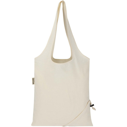 Madras Blend 140 g/m² GRS-gecertificeerde, gerecyclede, opvouwbare katoenen draagtas, 7 liter - EgotierPro 120805