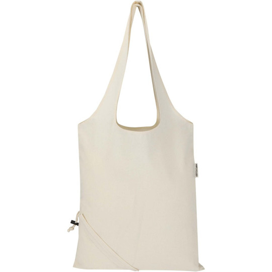 Madras Blend 140 g/m² GRS-gecertificeerde, gerecyclede, opvouwbare katoenen draagtas, 7 liter - EgotierPro 120805