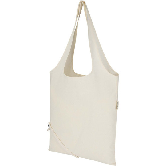 Madras Blend 140 g/m² GRS-gecertificeerde, gerecyclede, opvouwbare katoenen draagtas, 7 liter - EgotierPro 120805