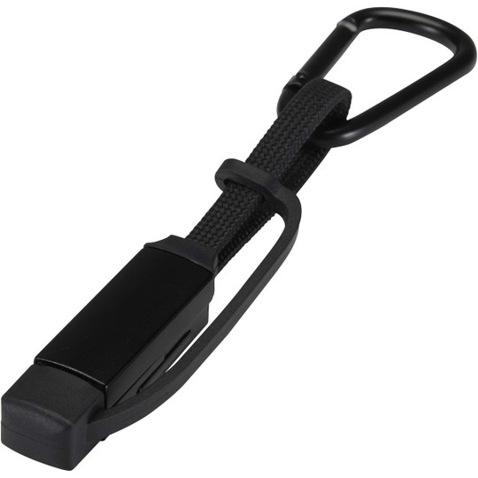 Algieba 65W 3-in-1 recycled aluminium charging cable with carabiner - EgotierPro 124497
