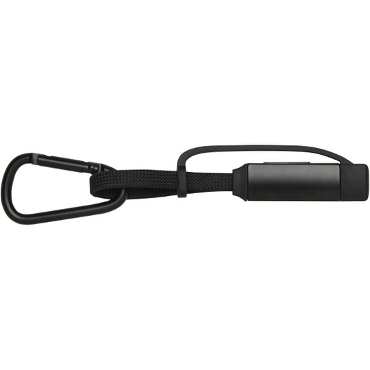 Algieba 65W 3-in-1 recycled aluminium charging cable with carabiner - EgotierPro 124497
