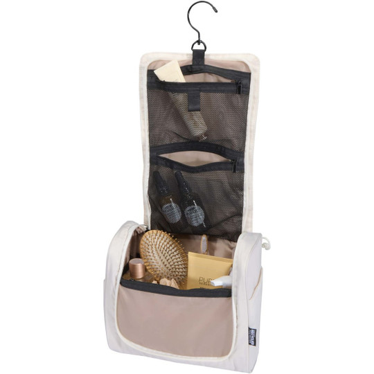 Puffer GRS gerecycleerde ophangbare canvas toilettas 8L - EgotierPro 130117