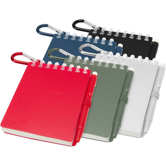Lig Mini recycled outdoor soft cover notebook and ballpoint pen set (black ink) - EgotierPro 107051