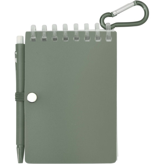 Lig Mini recycled outdoor soft cover notebook and ballpoint pen set (black ink) - EgotierPro 107051