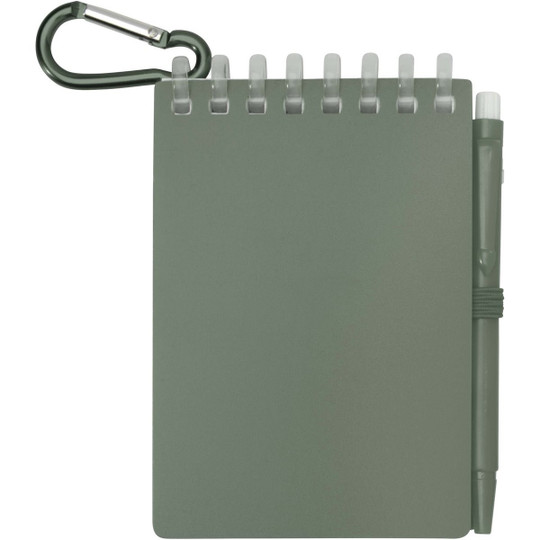 Lig Mini recycled outdoor soft cover notebook and ballpoint pen set (black ink) - EgotierPro 107051