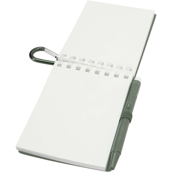 Lig Mini recycled outdoor soft cover notebook and ballpoint pen set (black ink) - EgotierPro 107051