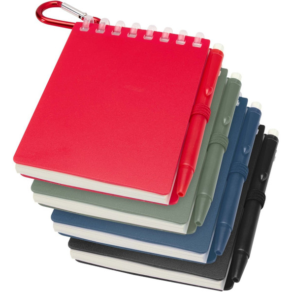 Lig Mini recycled outdoor soft cover notebook and ballpoint pen set (black ink) - EgotierPro 107051