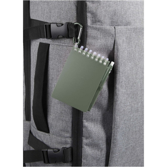Lig Mini recycled outdoor soft cover notebook and ballpoint pen set (black ink) - EgotierPro 107051