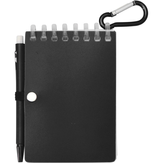 Lig Mini recycled outdoor soft cover notebook and ballpoint pen set (black ink) - EgotierPro 107051