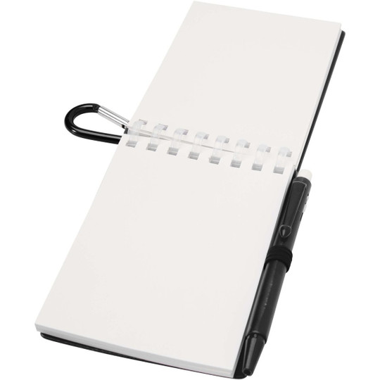 Lig Mini recycled outdoor soft cover notebook and ballpoint pen set (black ink) - EgotierPro 107051
