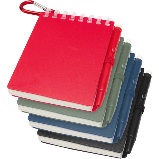 Lig Mini recycled outdoor soft cover notebook and ballpoint pen set (black ink) - EgotierPro 107051