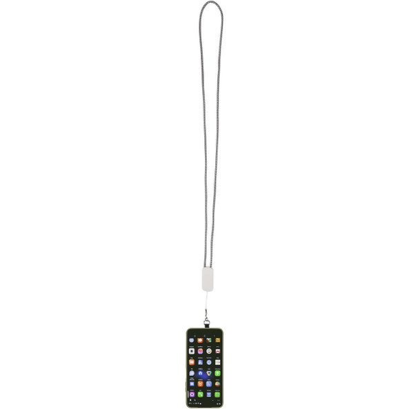 Anser recycled plastic smartphone lanyard with 27W 5-in-1 built-in cable - EgotierPro 124494