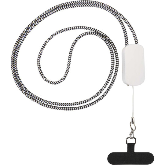 Anser recycled plastic smartphone lanyard with 27W 5-in-1 built-in cable - EgotierPro 124494