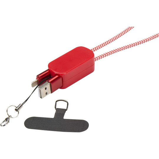 Anser smartphone lanyard af genvundet plast med indbygget 27 W 5-i-1-kabel - EgotierPro 124494