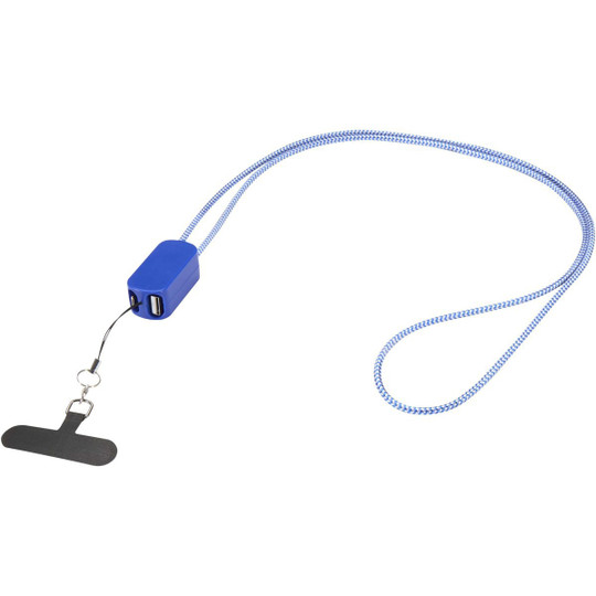 Anser recycled plastic smartphone lanyard with 27W 5-in-1 built-in cable - EgotierPro 124494