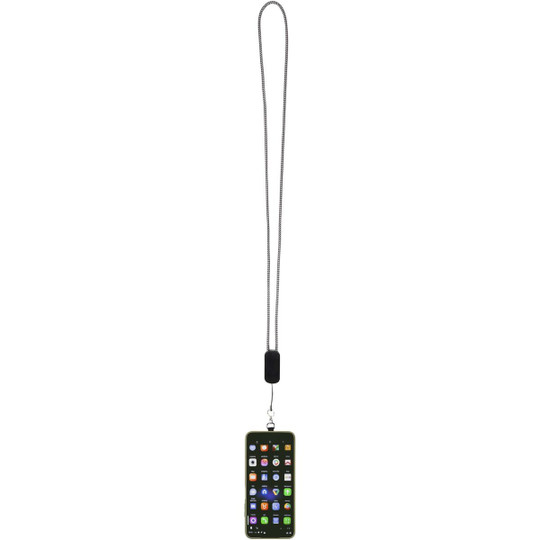 Tour de cou pour smartphone Anser en plastique recyclé avec câble intégré 5 en 1 de 27 W - EgotierPro 124494