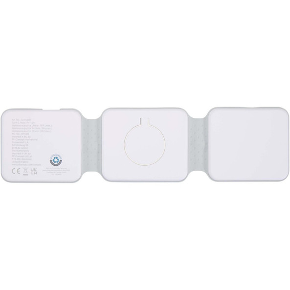 Armus zestaw 3 w 1 ze składaną ładowarką bezprzewodową 15 W z tworzyw sztucznych pochodzących z recyklingu - EgotierPro 124498