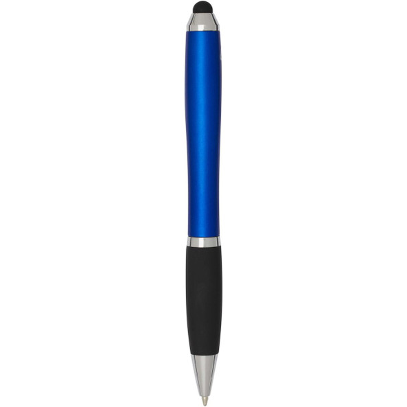 Nash RCS recycled plastic stylus ballpoint pen with coloured barrel and black grip (blue ink) - EgotierPro 106456