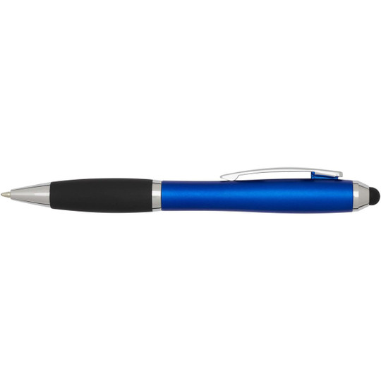 Nash RCS recycled plastic stylus ballpoint pen with coloured barrel and black grip (blue ink) - EgotierPro 106456