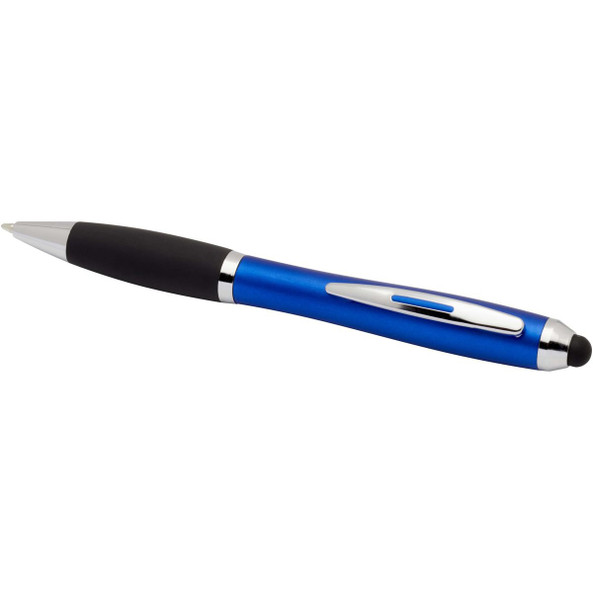 Nash RCS recycled plastic stylus ballpoint pen with coloured barrel and black grip (blue ink) - EgotierPro 106456