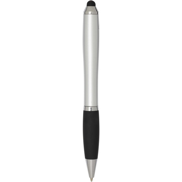 Nash RCS recycled plastic stylus ballpoint pen with coloured barrel and black grip (blue ink) - EgotierPro 106456