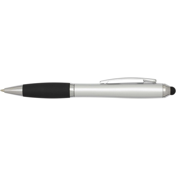 Nash RCS recycled plastic stylus ballpoint pen with coloured barrel and black grip (blue ink) - EgotierPro 106456