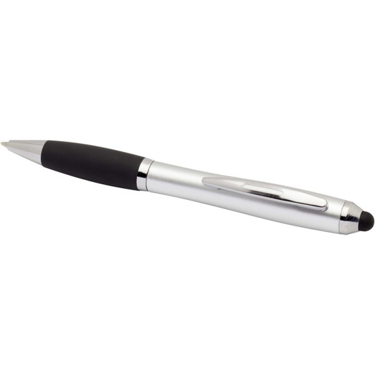 Nash RCS recycled plastic stylus ballpoint pen with coloured barrel and black grip (blue ink) - EgotierPro 106456
