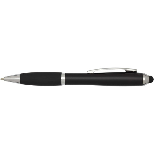 Nash RCS recycled plastic stylus ballpoint pen with coloured barrel and black grip (blue ink) - EgotierPro 106456