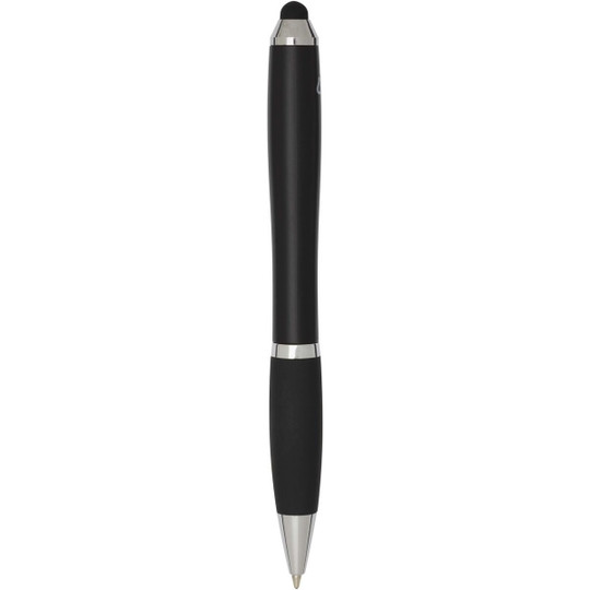 Nash RCS recycled plastic stylus ballpoint pen with coloured barrel and black grip (black ink) - EgotierPro 106457