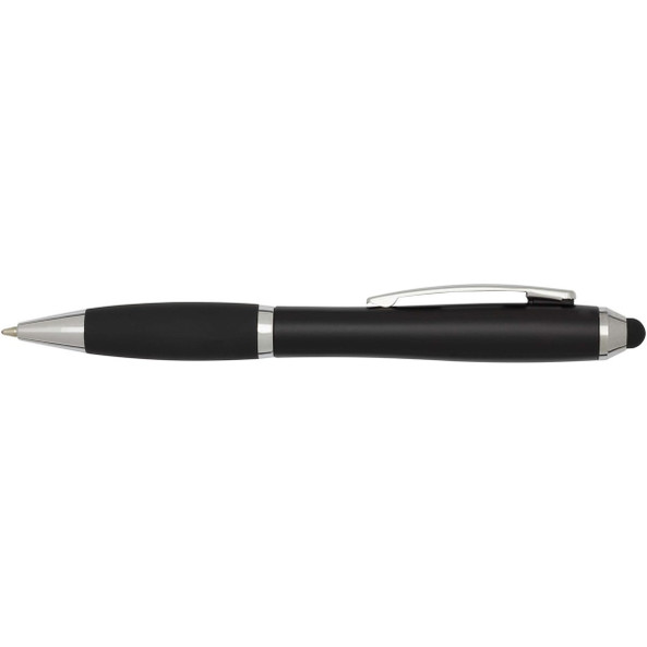Nash RCS recycled plastic stylus ballpoint pen with coloured barrel and black grip (black ink) - EgotierPro 106457