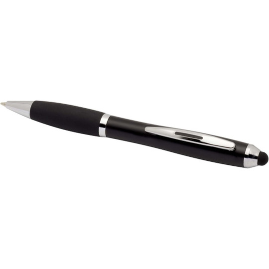 Nash RCS recycled plastic stylus ballpoint pen with coloured barrel and black grip (black ink) - EgotierPro 106457