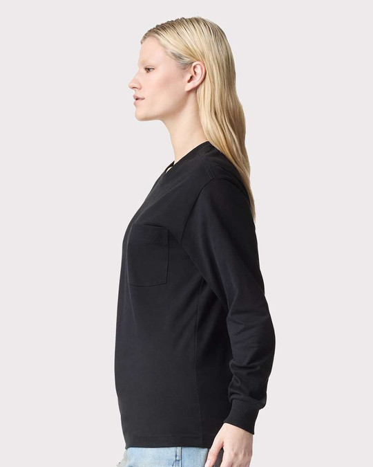 American Apparel 9410 - Camiseta de manga larga unisex super pesada con bolsillo