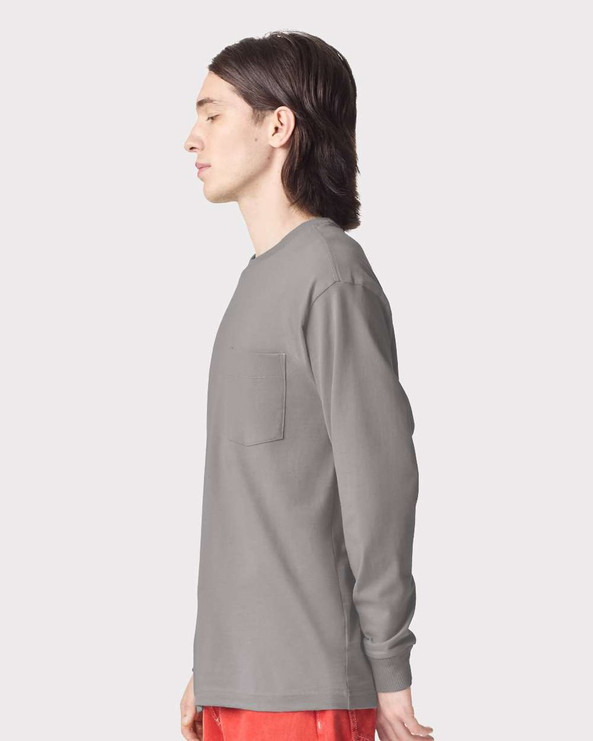 American Apparel 9410 - Camiseta de manga larga unisex super pesada con bolsillo