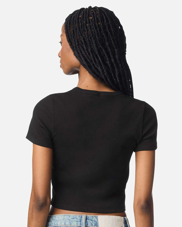 American Apparel BR210 - Camiseta corta de algodón acanalado para mujer