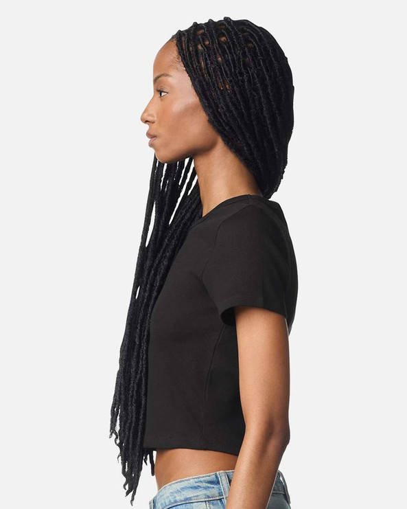 American Apparel BR210 - Camiseta corta de algodón acanalado para mujer