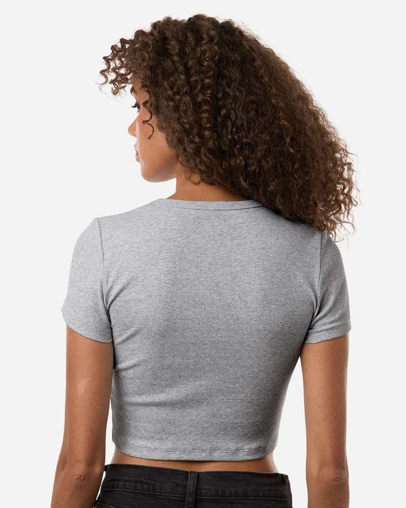American Apparel BR210 - Camiseta corta de algodón acanalado para mujer