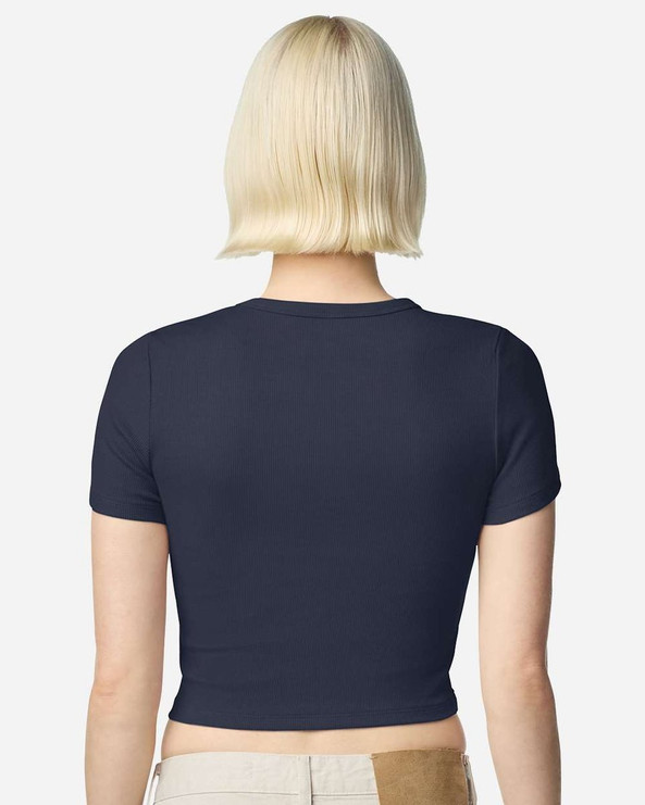 American Apparel BR210 - Camiseta corta de algodón acanalado para mujer