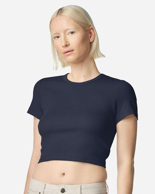American Apparel BR210 - Women's Baby Rib Cropped Tee