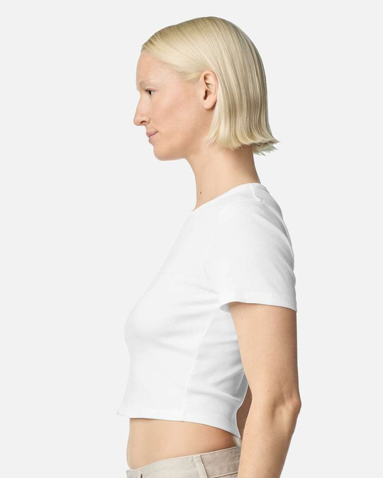American Apparel BR210 - Women's Baby Rib Cropped Tee