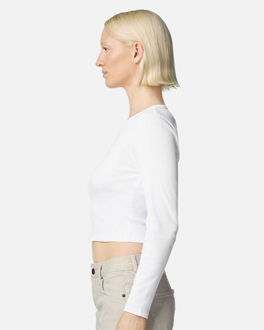 American Apparel BR2107 - Women's Baby Rib Long Sleeve Cropped Tee