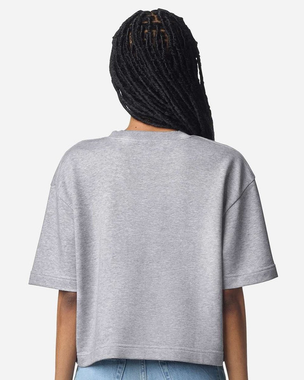 American Apparel FTCB0 - Top cuadrado de longitud media de felpa francesa para mujer