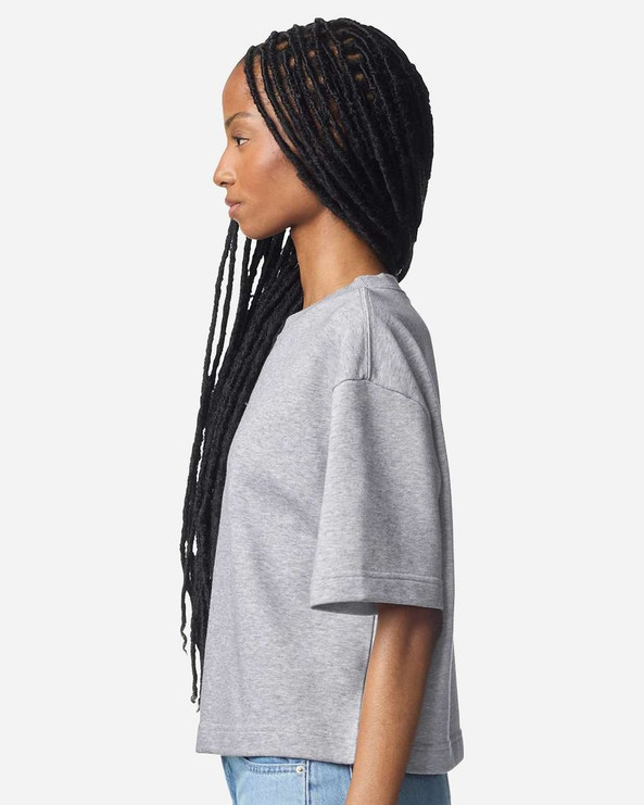 American Apparel FTCB0 - Top cuadrado de longitud media de felpa francesa para mujer