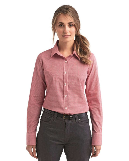 Artisan Collection by Reprime RP320 - Camisa de algodón de cuadros vichy para mujer
