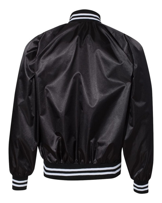 Augusta Sportswear 3610 - Chaqueta de béisbol unisex de satén con ribete a rayas
